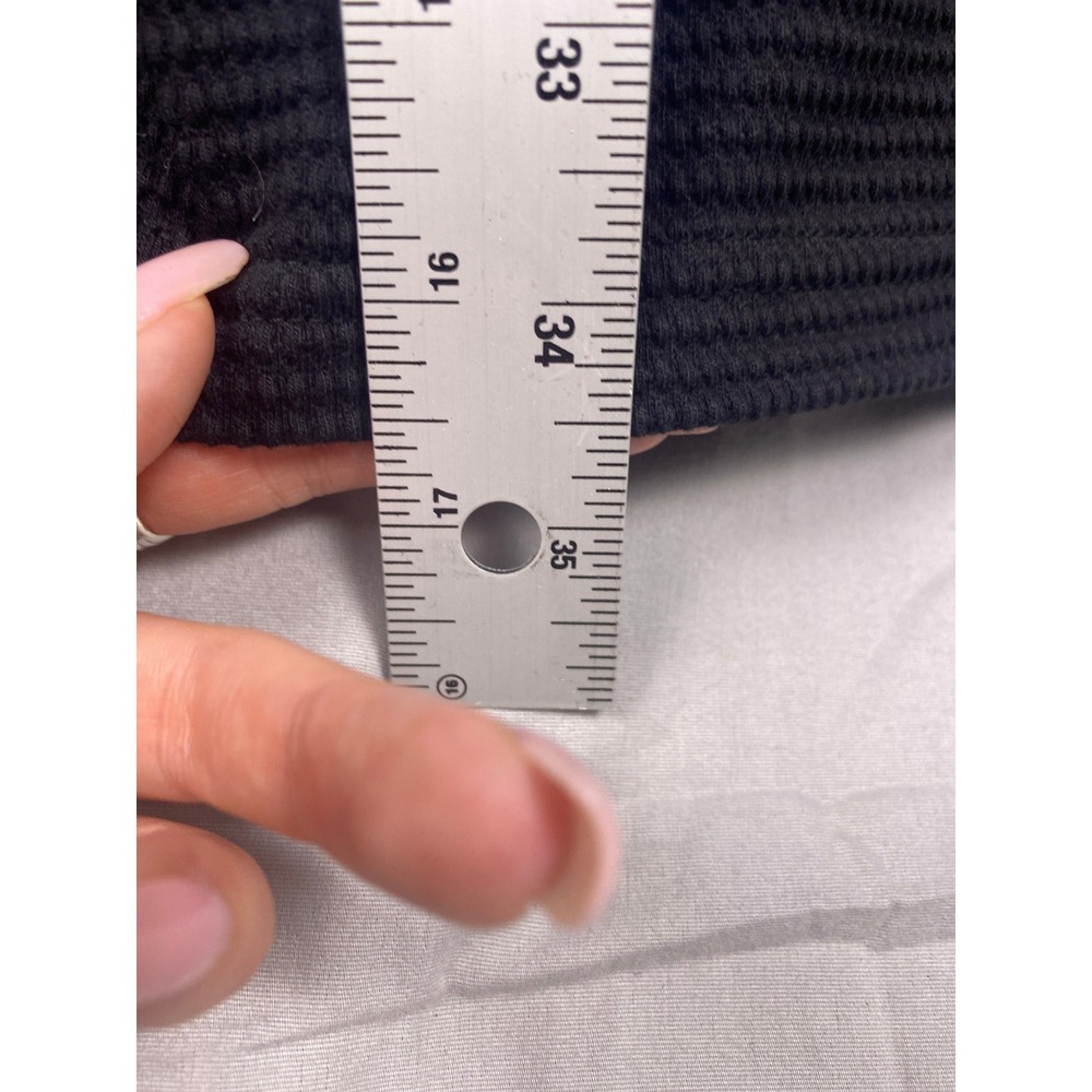 Richard and Company Long Dress Women Size M Black Cotton Waffle Knit Novelty NWT - Picture 11 of 13